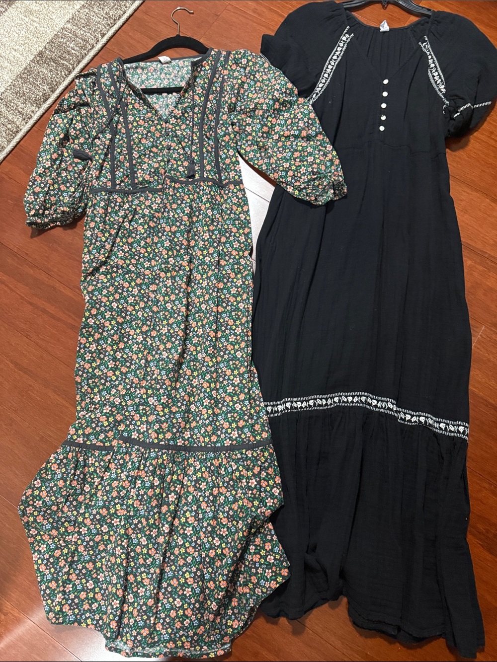Old Navy Black Puff-Sleeve Maxi Dress 2 pc